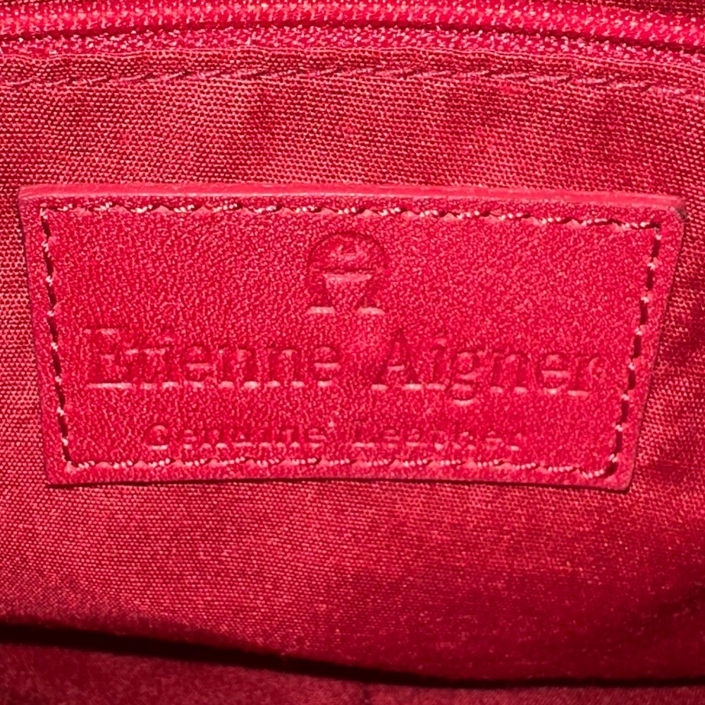Etienne Aigner Red Leather Baguette Bag Vintage 90s Y2K - Picture 5 of 16